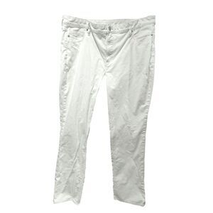 Lands' End White Corduroy Relaxed Fit Pants Sz 16 Normcore Cabincore Minimalist